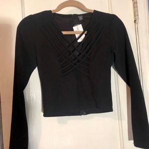 Black long sleeve Crop top